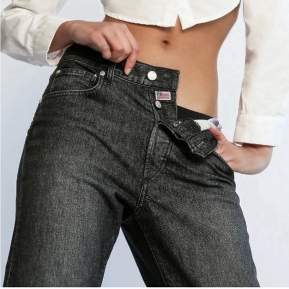 NWT Daily Blue by Adriano Goldschmied Mantra Wide Barrel Jean in Onyx - Picture 1 of 16